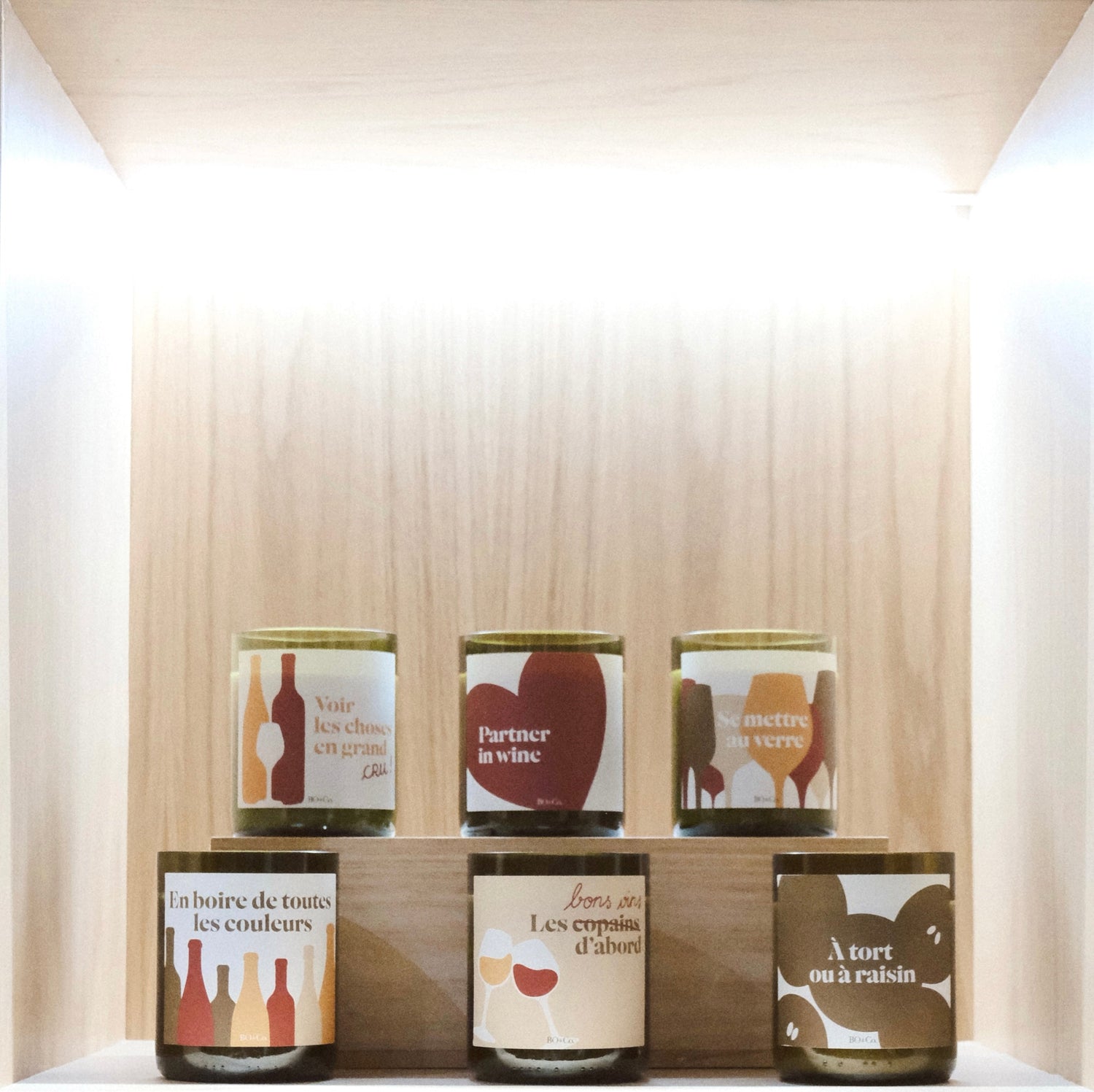 Collection In Vino Veritas : Bouteilles de vin transformées en bougies